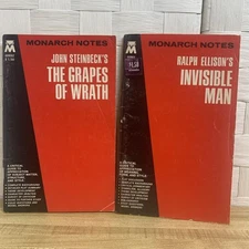 Monarch Notes 1939 The Grapes Of Wrath & 1947 Invisible Man Critical Guides