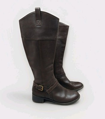 Franco Sarto Corbeit 2 Sz 8 M Leather Riding Boots Zip Buckle Harness 