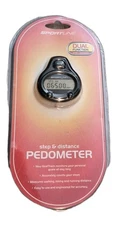 Sportline Black Dual Function Step & Distance Digital Pedometer New