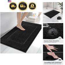Bathroom Rugs, 24" x 36" Soft Bath Rugs, Black