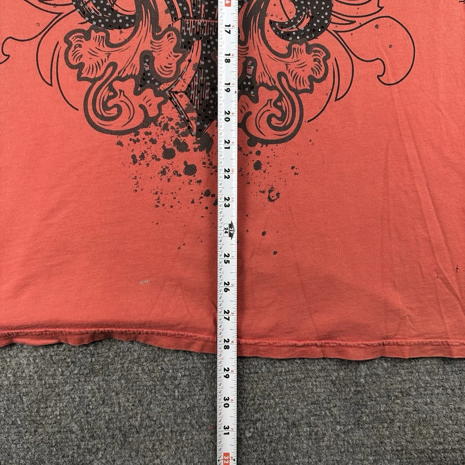 Smet by Christian Audiger 十字架水钻衬衫中号男式红色 Y2K Grunge 00s — 第 4/4 张图片