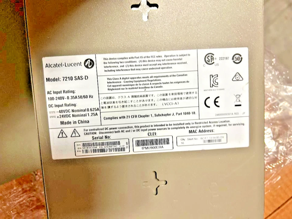 Alcatel-Lucent Nokia 7210 SAS-D Service Access Switch 6-SFP 4-TX - Image 2 of 2