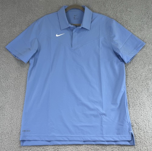 Nike Poloshirt Herren L blau Victory Coach Druckknopf Dri-Fit Logo CW3434-448