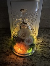 Angel Rose preserved flower glass figurine