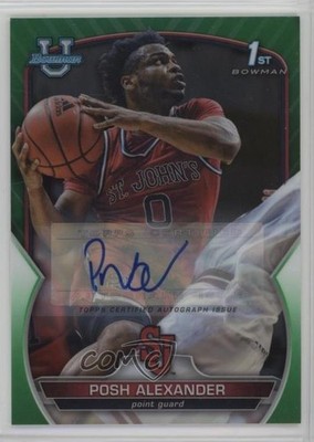 2022 Bowman U Chrome Prospect Green Refractor 97/99 Posh Alexander #64 Auto 0c6