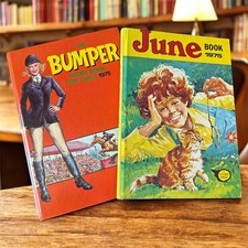 2 x Vintage Girls Annuals – June Book 1975 & Bumper Story Book for Girls 1975