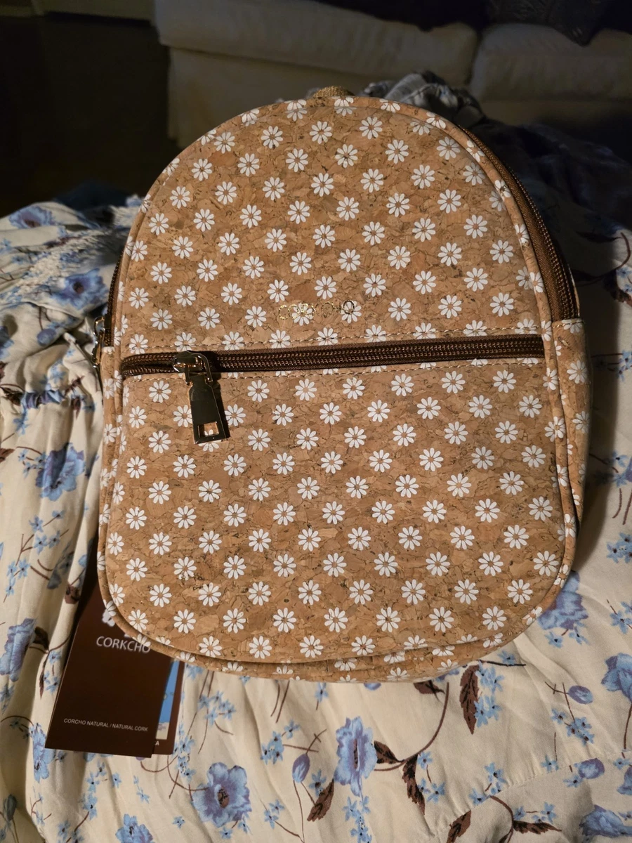 Cork Sling Backpack Small Tan Black Geometric‎ Mosaic Convertible Bag Crossbody Cork Exterior Bags & Handbags for Women Backpack for sale | eBay main image 4