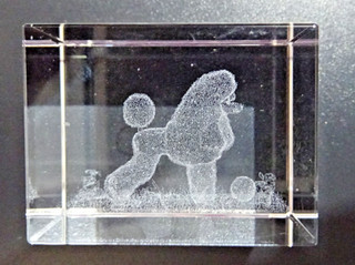 VINTAGE LEAD CRYSTAL POODLE ORNAMENT 3CM TALL