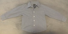 Nautica Boys Size 5 Black/Blue/White Plaid Button Down Long Sleeve Shirt