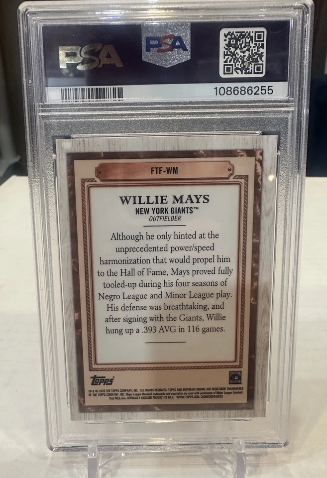 Willie Mays 2020 Bowman Chrome Farm To Fame Orange Refractor Card /25 PSA 8 🔥 - Image 3 of 3