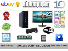 Postazione PC I5 RAM 16GB DDR4 SSD 240GB Monitor 24