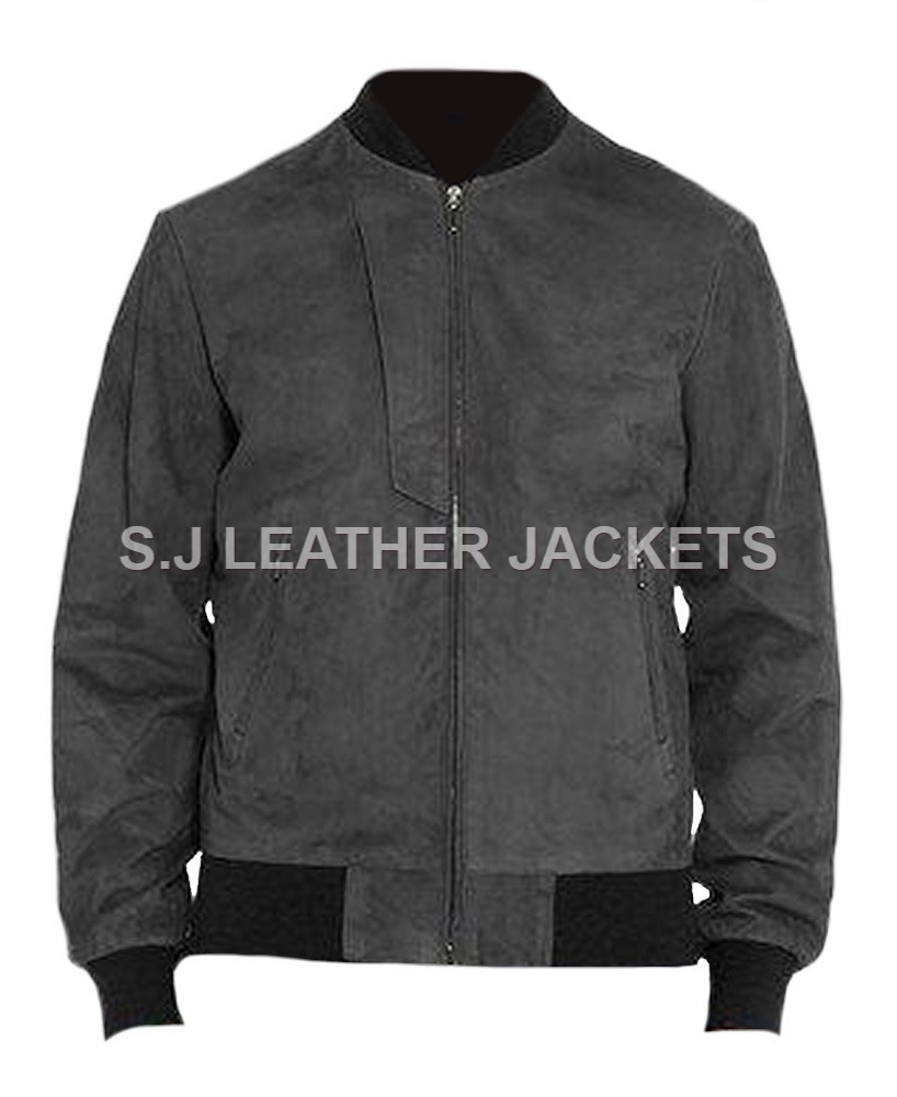Men's Stylish Suede Leather Bomber Jacket for Fashion