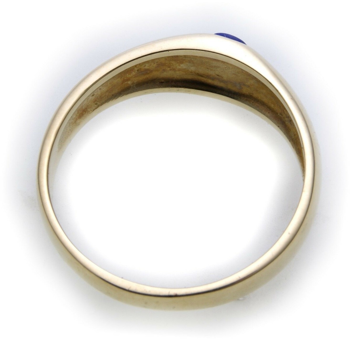 Bague Homme Or 750/18 Carats Avec Onyx Véritable – Jaune, Neuf Sous Emballage