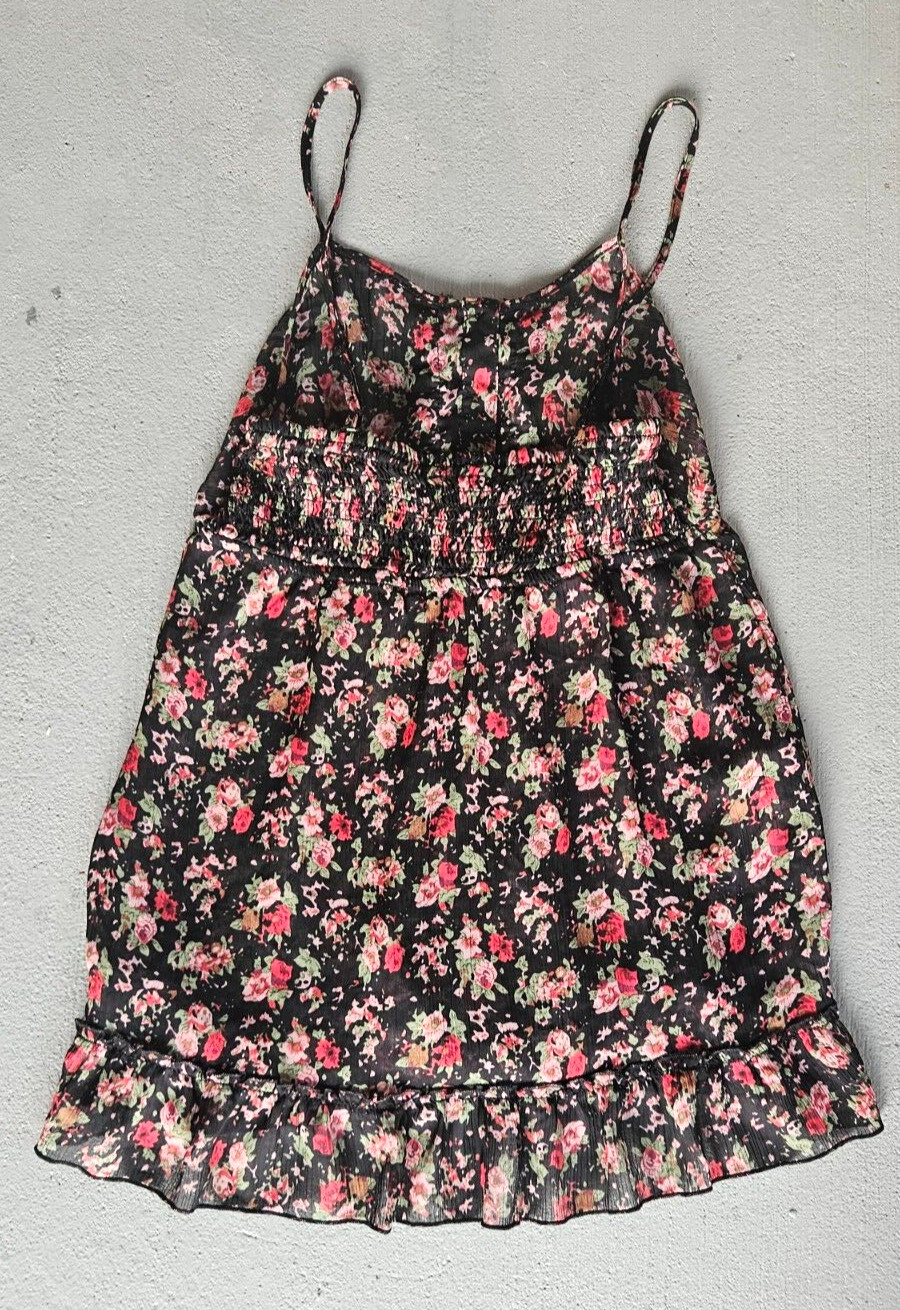 Express Black Floral Spaghetti Adjustable Strap S… - image 5