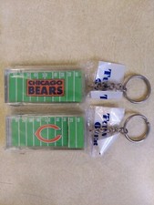 Lot of 2 Vintage NOS Chicago Bears Acrylic Keychain Liquid Star 1990s