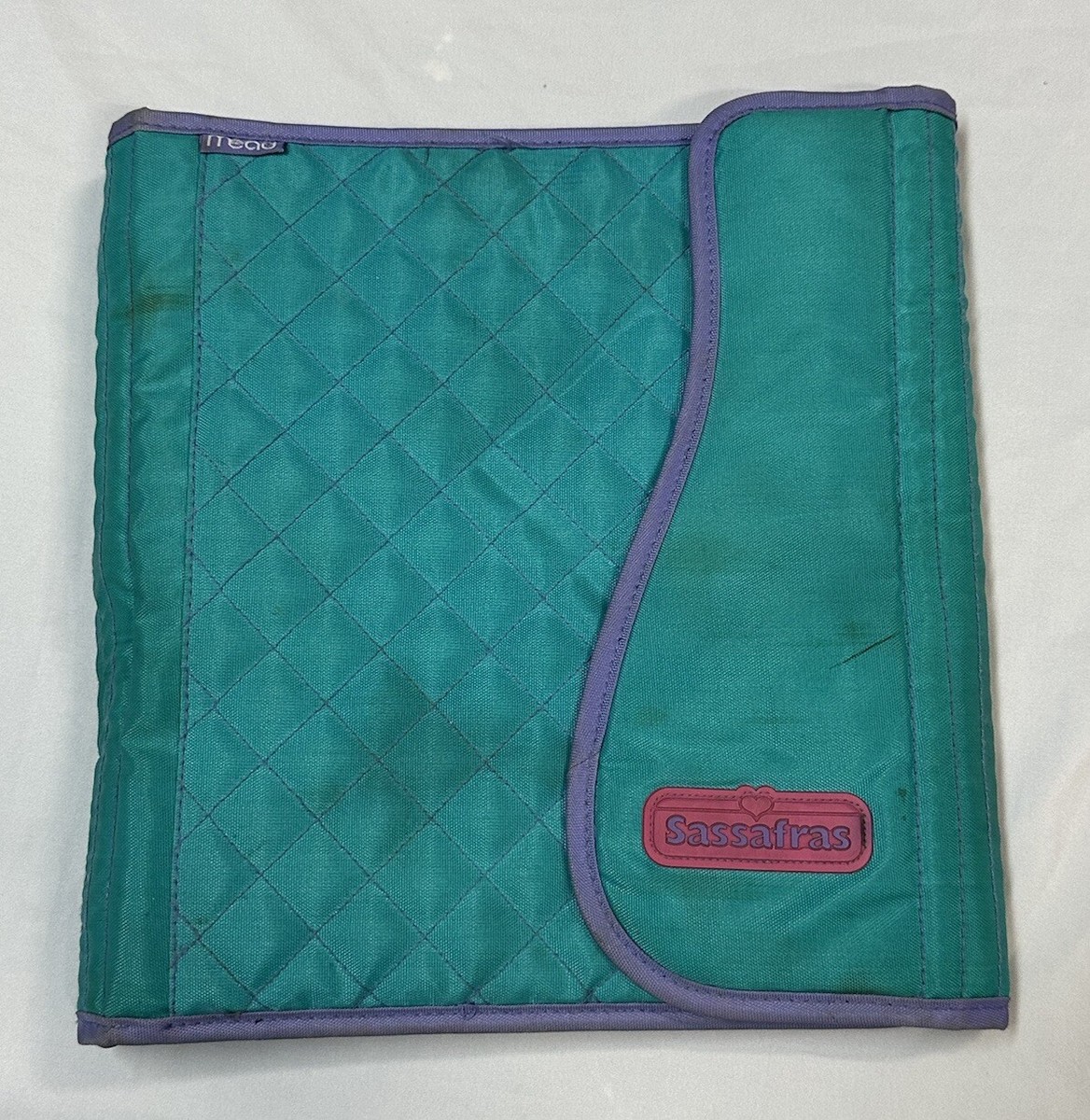 Vtg Mead Sassafras Trapper Keeper Style Binder Teal Purple Pink