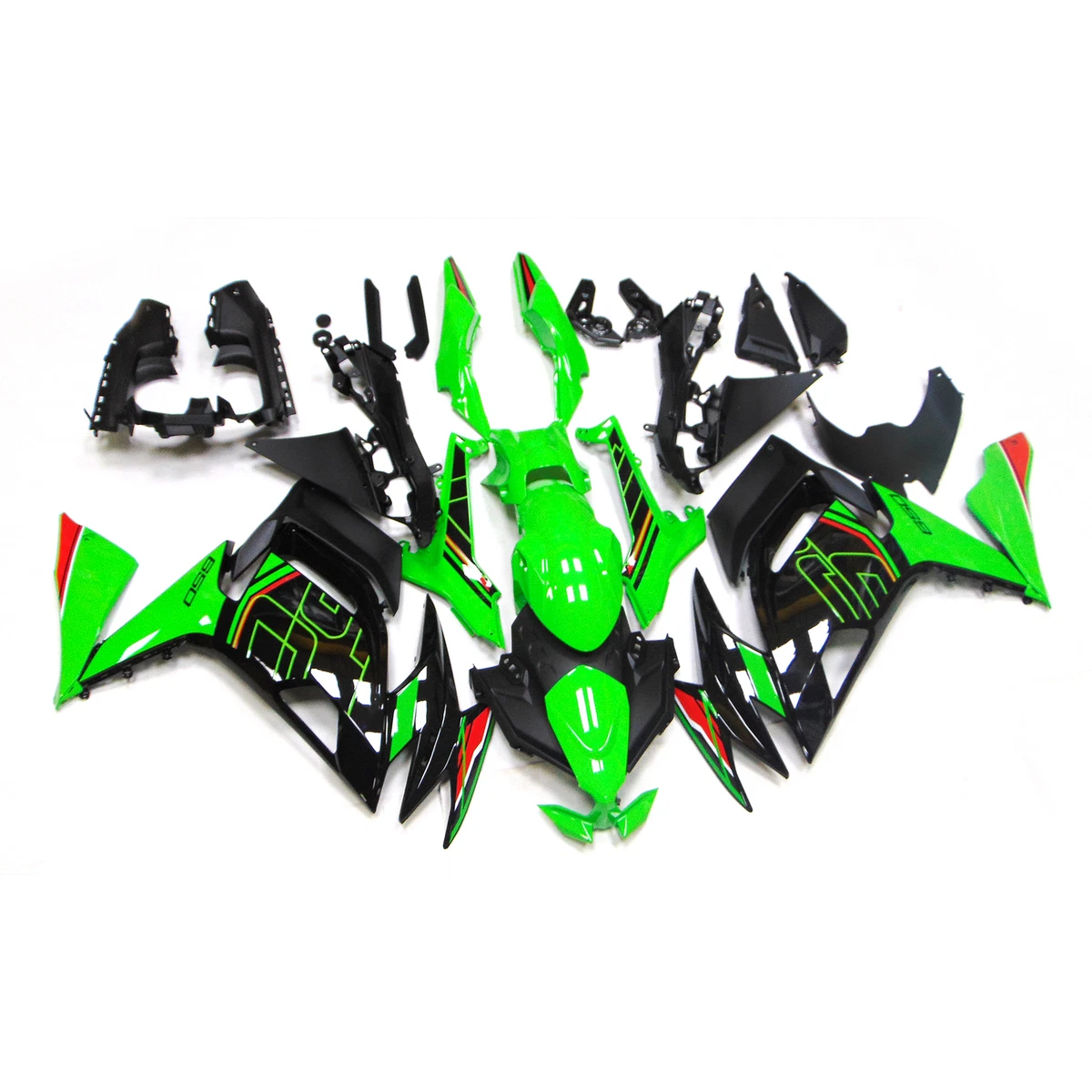 Green Black Fairings for Kawasaki ER6F 2020 2021 2022 2023 Ninja
