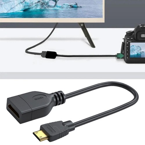 Cable Adaptador Convertidor Mini HDMI Compatible Macho a HDMI Hembra Bonito - Imagen 4 de 9