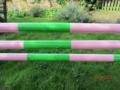 Copri Maniche Per Palo Salto Ostacoli Equestri | Rosa E Verde Lime 3m Forte