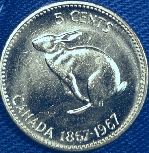 1967 Canadian 5 Cent Nickel  MS-63 +  ID #97