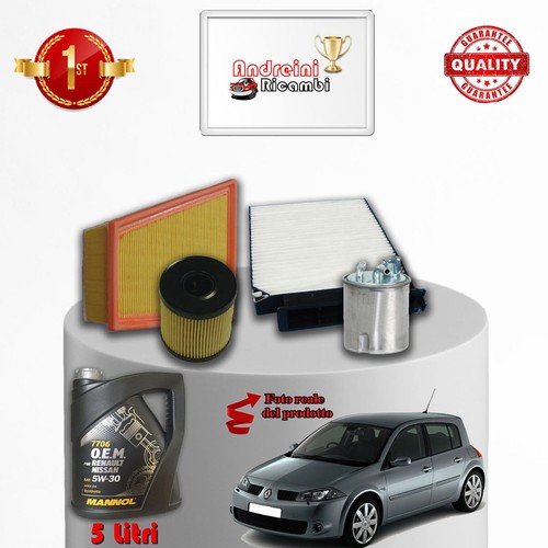 KIT TAGLIANDO ORIGINALE RENAULT MEGANE III SERIE 1.5 DCI 5 LT E OLIO - Foto 6