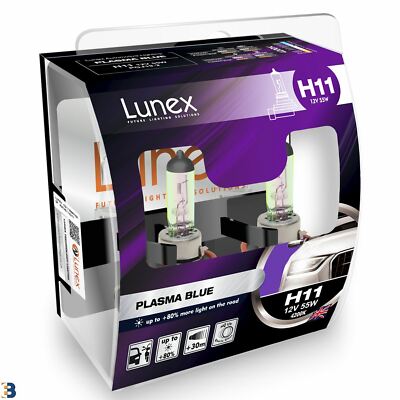 Lunex H11 711 Plasma Blue 4200K Super Blue 12V 55W Car Headlight Bulbs Twin