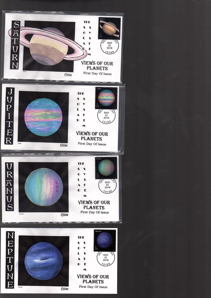 US FDC Collins Hand-Painted #5069-76 partial set Views of Our Planets 2016 (aa10 - Image 2 of 3
