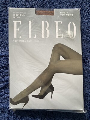 New Ladies Elbeo Small Opaque Comfort Tights Winter Fishbone Pattern I 38 -40