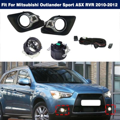 Front Fog Lamp Light & Cover+Wiring Kits For Outlander Sport ASX RVR 2010-2012
