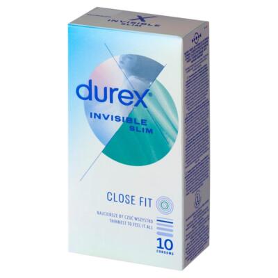 10x Durex Invisible Slim Close Fit Kondome Extra Dünn für intensives Empfinden