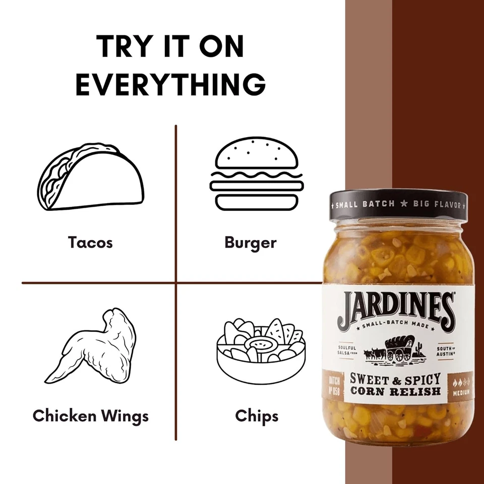 Jardines Salsa Corn Relish Sweet & Spicy - 16 OZ (Pack of 3) - Image 3 of 4