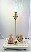 Swisstone Children Nursery Musical Lamp Pink Blue Wood Rocking Horse Angel Duck