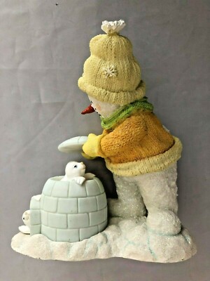 RUSS 6 1/2'' Snowman with Seals & Iglo Figurine