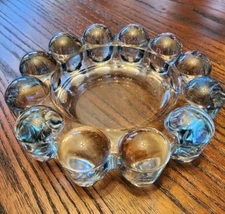 Vintage  Bubble Ashtray 5 1/4" Clear Glass Mid-Century  Retro Cottagecore