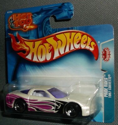 Hot Wheels 2004 #196 Pride Rides 1997 Corvette White Purple Hot