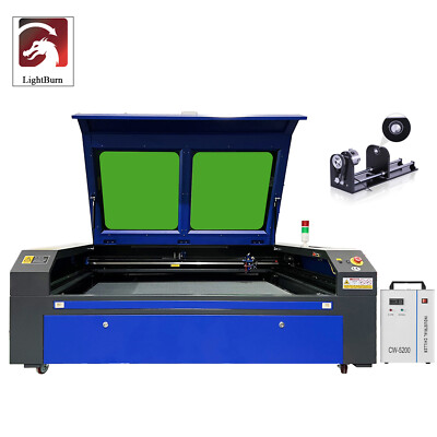 130W CO2 Lasergravurmaschine Cutter Autofokus 1400x900mm & CW-5200 & Rotary Axis
