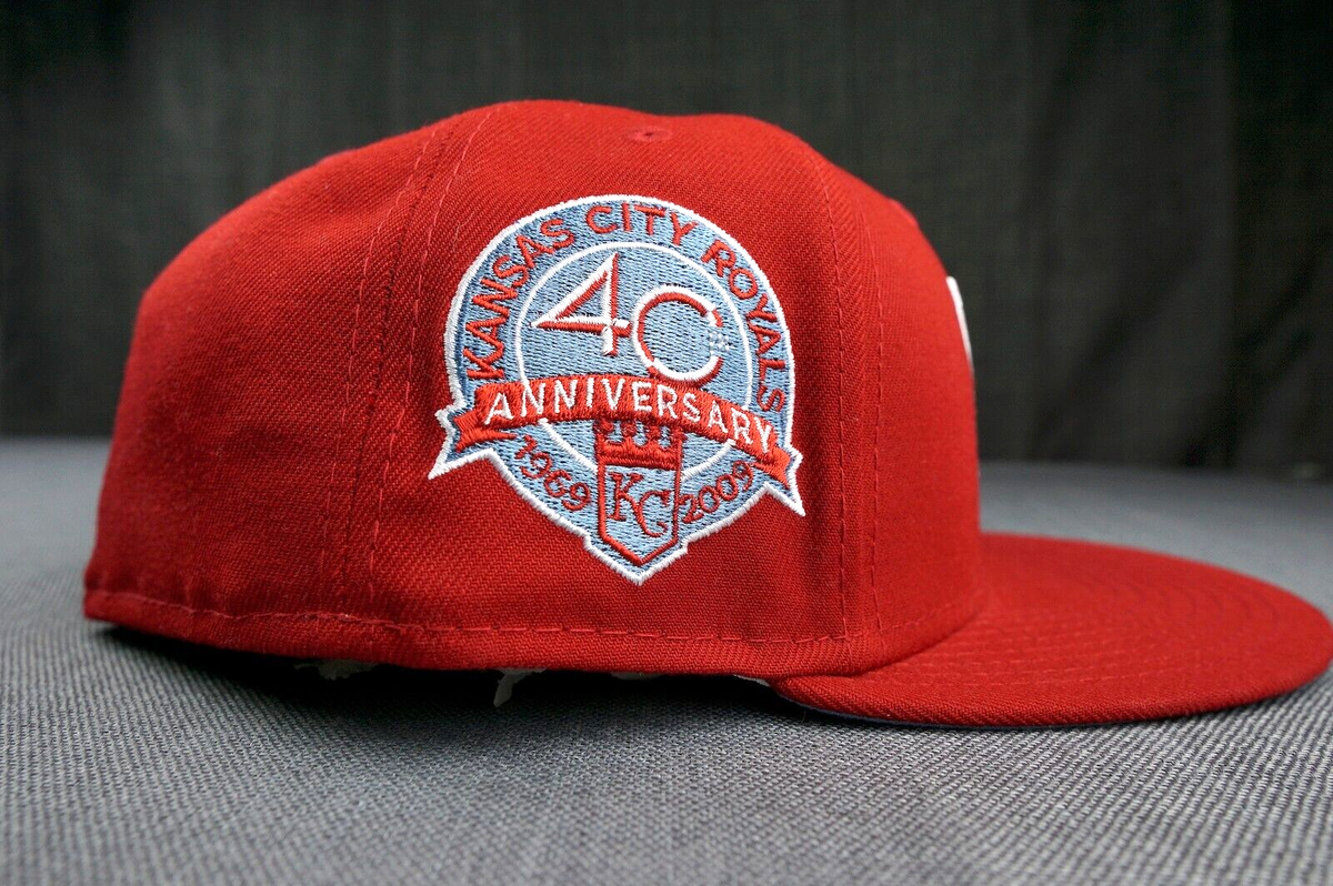 Kansas City Royals Hat 7 3/4 Red Blue Fitted New Era 59FIFTY