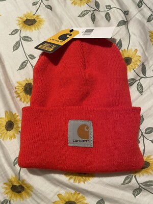 CARHARTT Authentic A18, Neon Orange Currant One Size, Knit Beanie