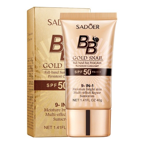 SPF50+ Gold Snail Sunscreen BB Cream Waterproof Sunblock Foundation Isolation - Picture 9 of 9