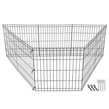 Dog Playpen 24" 8 Panels Foldable Exercise Pen Pet Playpen Fence Indoor Outdoor 6