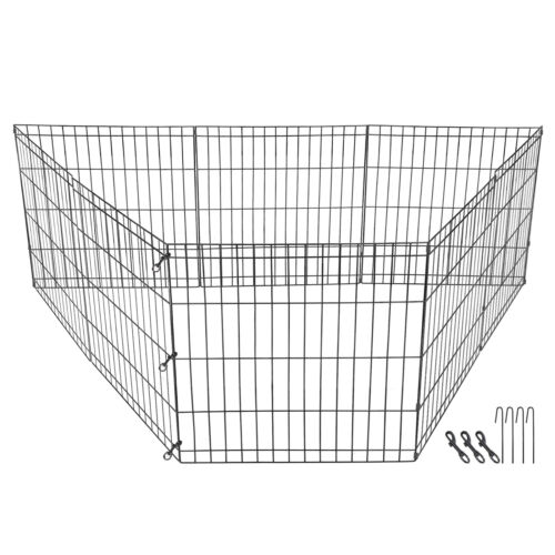 24/30/36/42/48 Zoll Hund Laufstall 8 Paneele Übung Käfig groß Haustier Stift Kiste Hundezaun - Bild 5 von 53