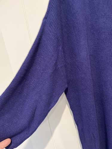 Autograph Jumper Size L Purple/Blue Colour V Neck 3/4 Sleeve Viscose/Linen NWT - Picture 2 of 8