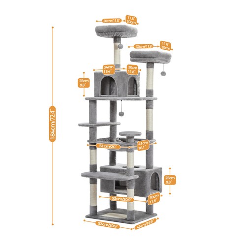 PETEPELA Cat Tree Scratching Post Cat Tower Scratcher Wood Condo House Bed Toys - Picture 7 of 104