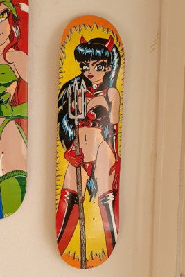 Handpainted ''The Devil's Girl'' Skateboard Deck (Hook-Ups Fan Art)