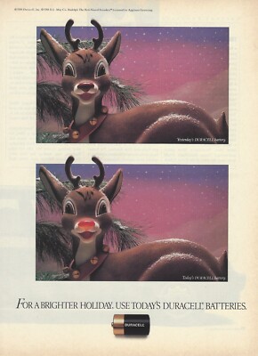 Low Battery Rudolph 1988 Duracell Battery Rudolph Red-Nosed Reindeer vintage Print Ad ...