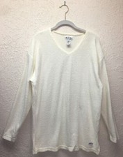 Women's New York Laundry Cream Medium Long Sleeve Shirt Made In USA a237