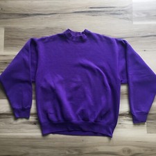 Vtg. BVD Blank High Crew Neck Purple Sweatshirt Women’s Size XL USA Made