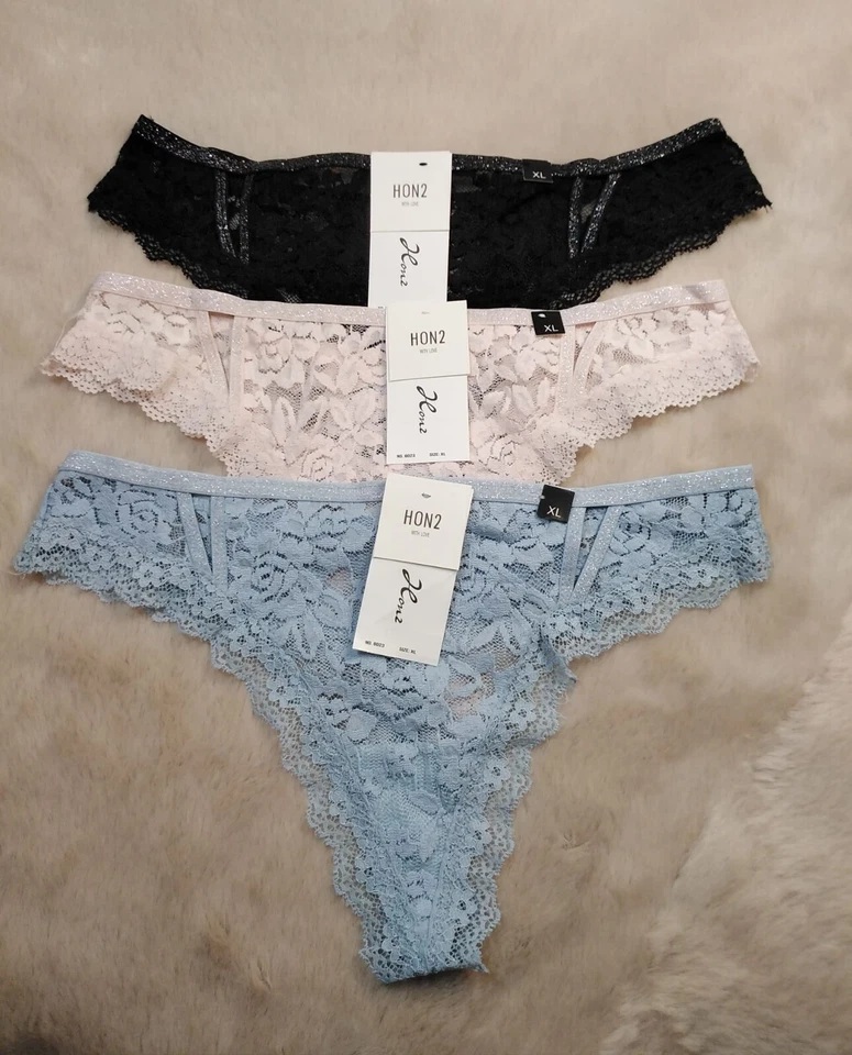 Frauen String Tanga Spitze sexy Unterhose 3er Set Damen Slips String Unterwäsche - Bild 2 von 4