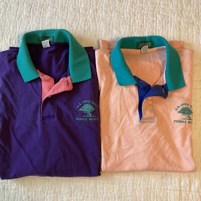 Lot 2 Jasper Classics Large Men s Polos U.S. Open 1992 Pebble Beach Pink Purple