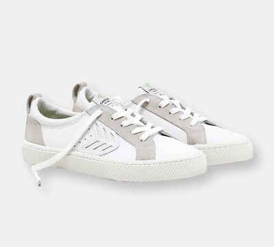 Cariuma Catiba Low Off White Leather & Ice Suede Accents Sneaker SZ M 10.5/W 12